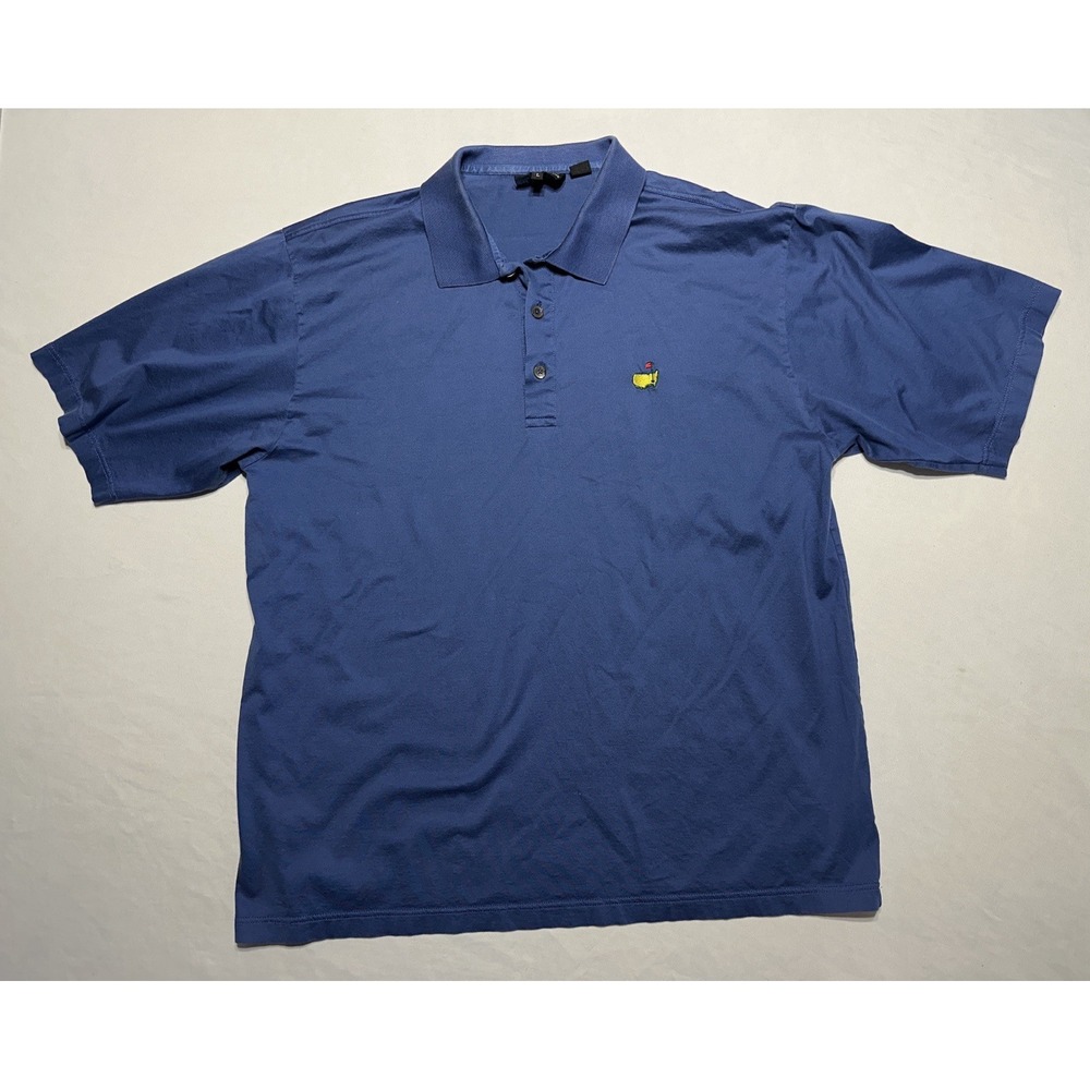 Clubhouse Collection Masters Polo Shirt L Blue Augusta National Golf 100% Cotton
